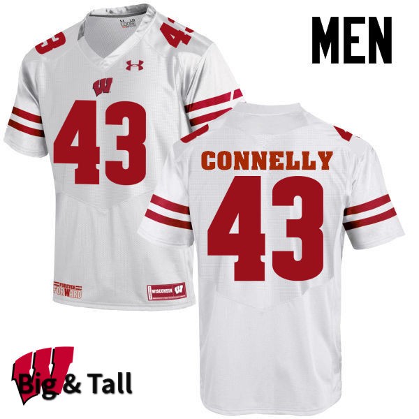 Wisconsin Badgers Men's #43 Ryan Connelly NCAA Under Armour Authentic White Big & Tall College Stitched Football Jersey QW40L20IE